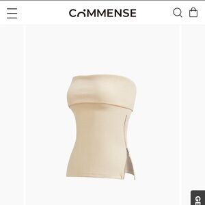 Commense Zip Down Overfold Strapless Tube Top